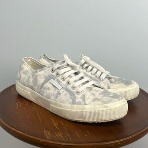 Superga women's tie dye sneakers blue & white size 9